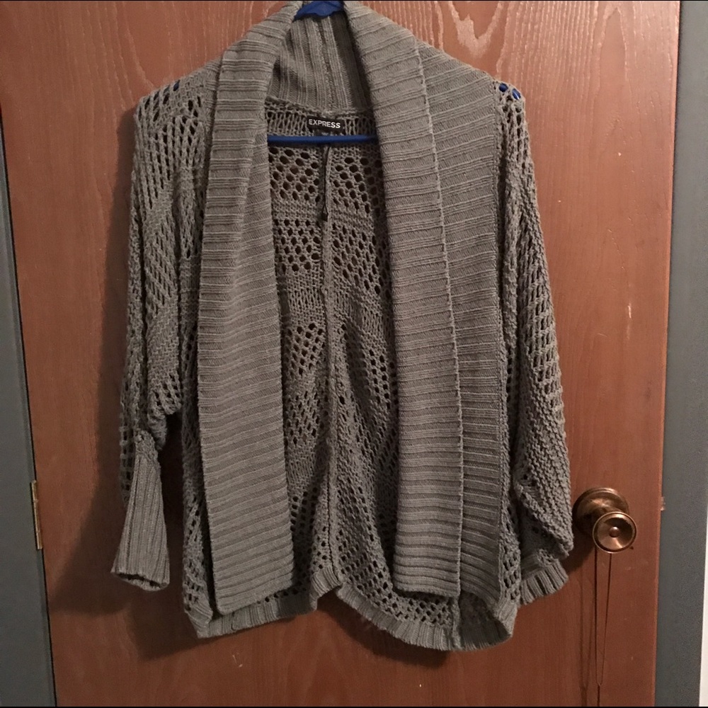 Gray Knit Express cardigan